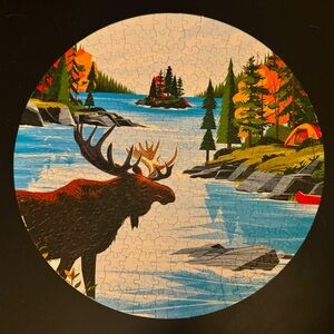 Puzzle attached to the ModPodge to decorate the wall